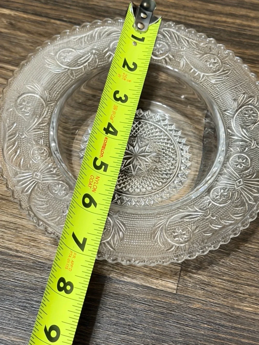 Clear Pressed Glass Decorative Serving Bowl - Clear - Picture 8 of 8